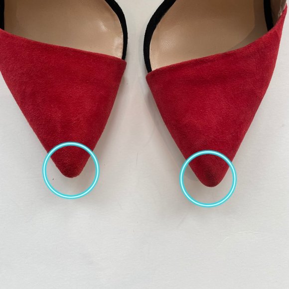 Zara Red Black Tan Suede Colorblock Pointed Heel Strap Sz 6 - Picture 7 of 12